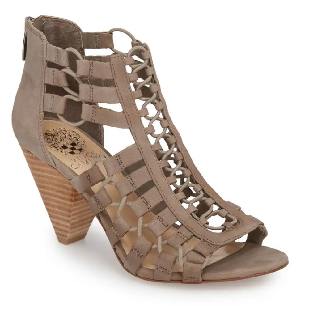 Vince Camuto Elanso Sandal Taupe Tan Grey MDGrey
